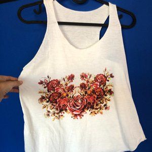 Brand-New European Beach Flowers Cotton Shirt